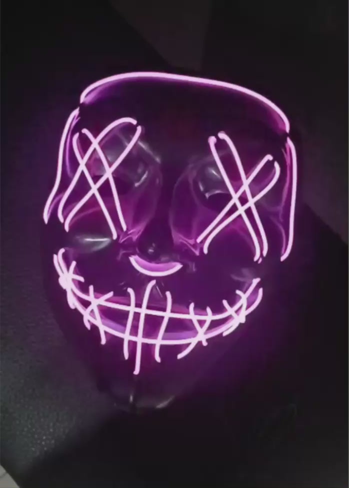 Máscara de Halloween Purga Neon LED